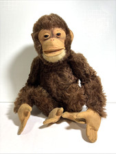 VTG Steiff Jocko Chimpanzee Monkey Jointed 10-12" missing button, doesn't squeak
