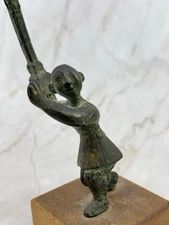 Chinese Museum Ancient Chinese “Bear Tamer” Statue 7 x 3'