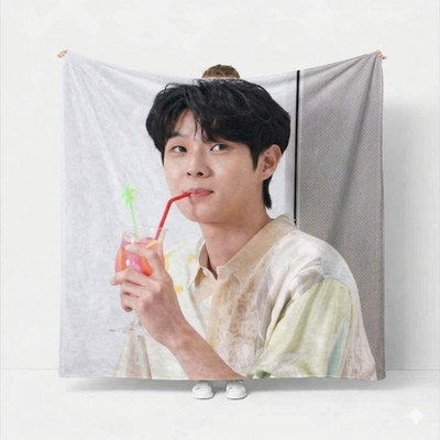 CHOI WOO SHIK BLANKET FLANNEL FAN GIFT FOR K-DRAMA LOVERS CUSTOM ANY PICTURE V22
