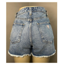 GUESS Los Angeles Women's Blue Light Wash Denim Cut Off Shorts 26 High Rise