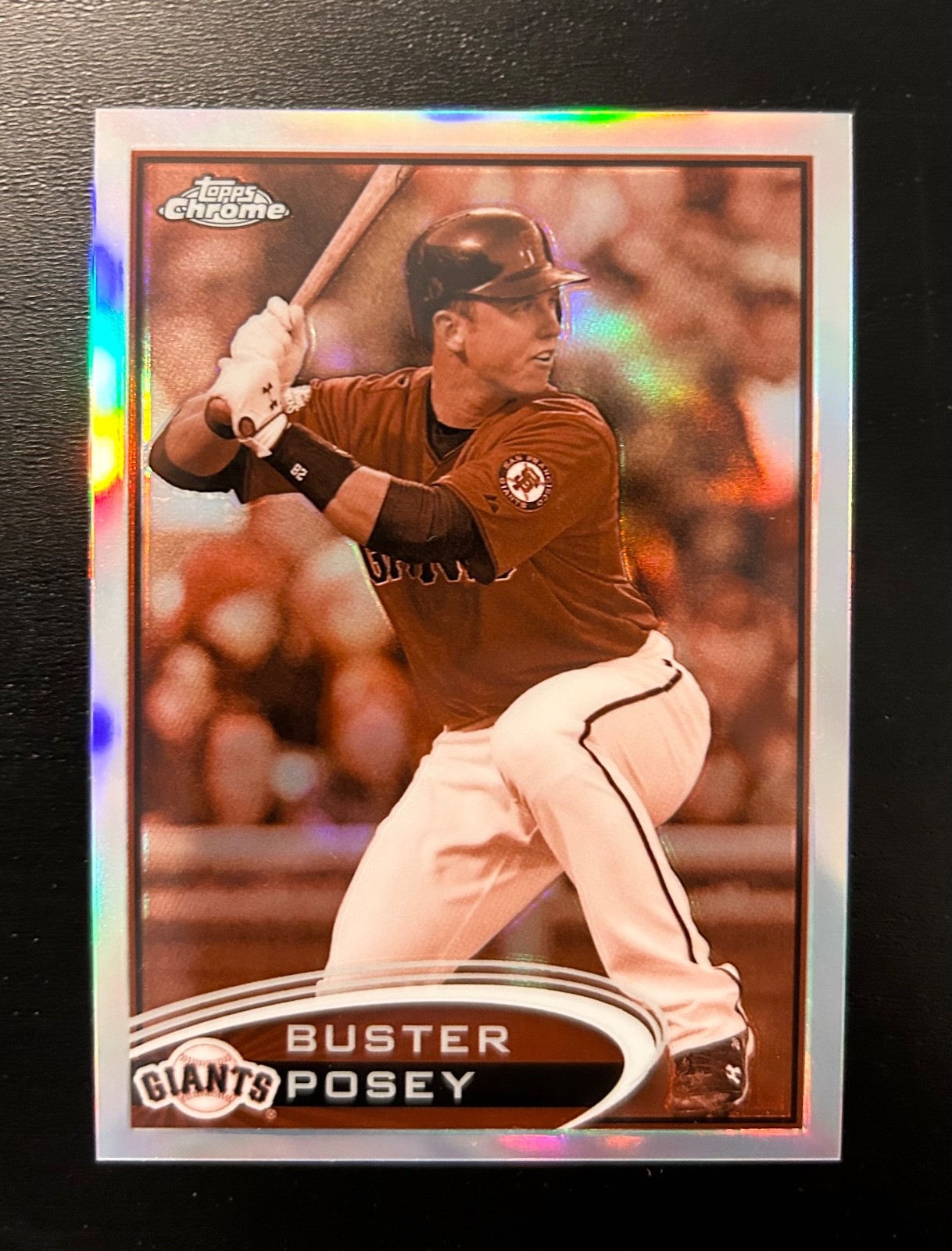 Buster Posey 2012 Topps Chrome Sepia Refractor #28/75 - MVP Jersey Number Match!