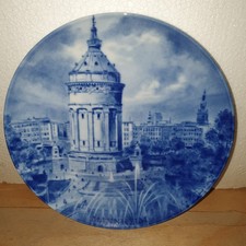KAISER Porzellan Städteteller Mannheim Wasserturm Germany Wandteller Ø 24 cm.