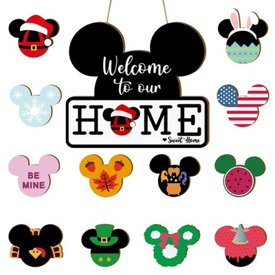 Interchangeable Welcome Sign for Front Door, to Black 