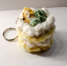 Crochet Lemon Cake Keychain