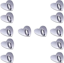 12Pcs Heart Shaped Metal Phone Grip Hook Keychain Ring Stand Holder Silver