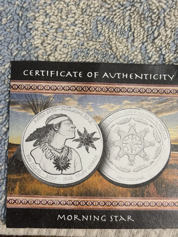 2025 SILVER $1 (MORNING STAR) OGLALA  LAKOTA SIOUX NATION NGC- PF70 ULTRA CAMEO. - Image 3 of 4