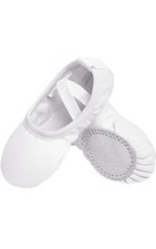 Stelle Kids Ballet Dance Shoes No Tie White Canvas Leather Sole Sz 8 Toddler