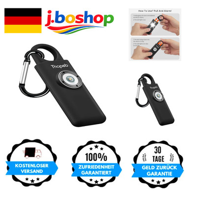 Persönlicher Alarm Schlüsselanhänger Selbstverteidigung 130 dB Sirene LED-Strob