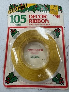 Kmart Gold Fabric Ribbon Extra Wide Ribbon Roll, VTG NOS 3/4”