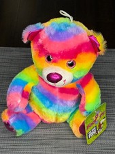 Toy Factory 10" Rainbow Teddy Bear Plush Stuffed Animal Toy 2015 Metallic Feet