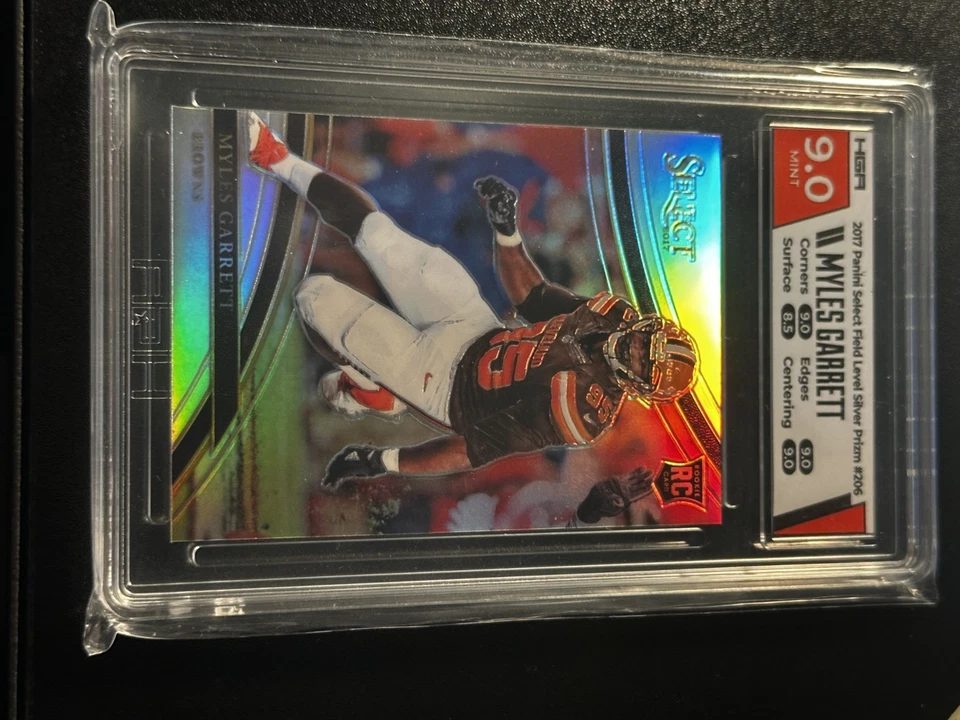 2017 Panini Select Field Level SILVER Prizm Rookie Myles Garrett HGA 9 MINT - Image 3 of 4