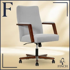 Finch Neo One Ergonomic Mid Back Office Chair in Soft Velvet Upholstery Gray