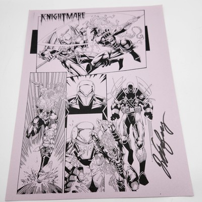 Knightmare Rob Liefeld Autographed Print Extreme Studios Apple Comics Signed 95