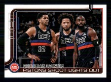 2025-26 Topps #279 Pistons Rain 3 Pointers: Pistons Shoot Lights Out 61498
