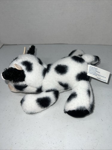 Walmart gefleckte Kuh Plüsch Baby Kalb genähte Augen liegend 9 Zoll Stofftier Haustier Lovey - Bild 4 von 7