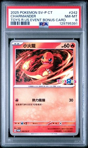 2025 POKEMON TRADITIONAL CHINESE SV-P PROMO #242 CHARMANDER PSA 8