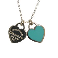 With Box and Pouch TIFFANY Co. Double Heart Tag Pendant Return to Tiffany Ag925