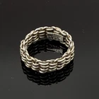 Vintage Mexico Sterling Woven Mesh Band Ring 925 SIlver Somerset Style Sz 7.5
