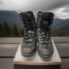 Vtg. Black Danner Motorcycle Boots Size 7D 2921 27K965 Great-Grandmas Boots!