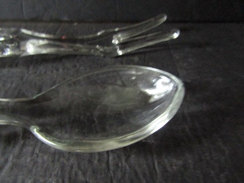 Fostoria Glass Large Quilted Diamonds Salad Serving Spoon and Fork Set 2 Sets - 第 11/14 張圖片