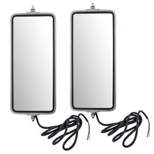 New Pair Universal West Coast Truck Side Mirror Head Stainless Steel 7x16 Heater