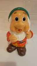 Vtg Disney Sneezy Snow White 7 Dwarfs 8” Rubber Squeak Toy Figure Moveable Body