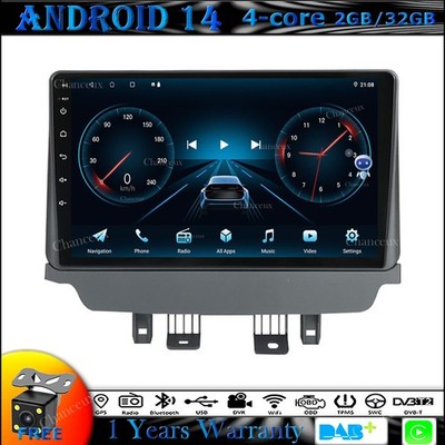 9''Android 14 Autoradio Carplay GPS SATNavi DAB BT DVR For Mazda 2 CX-3 2014-2021