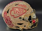 Patrick Mahomes II Signed 1/1 KC Chiefs Swarovski Gold Crystal Bling Helmet AUTO