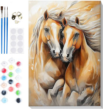 Framed Paint by Numbers Horse for Adults Beginners, Adults' Paint-By-Number Hors