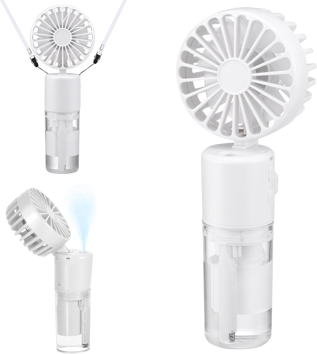 JIZZU Portable Handheld Fan with Water Mist Spray - 4000Mah Rechargeable