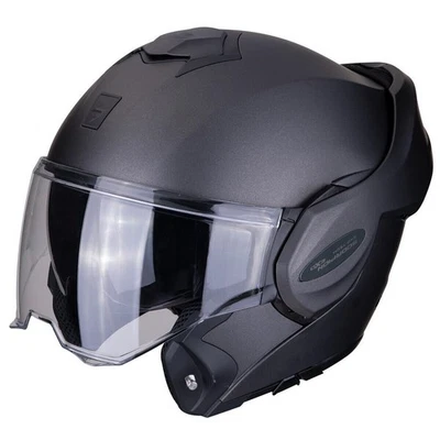 Casque Modulaire Scorpion Exo Tech Solid Anthracite Noir - Photo 1/4