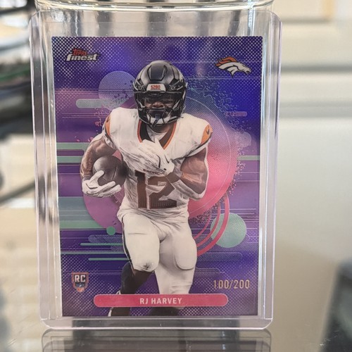Topps Finest 2025 RJ Harvey Rookie Purple Denver Broncos #123 /200 Football Card
