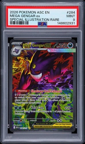 2026 POKEMON ASC EN-ASCENDED HEROES #284 MEGA GENGAR EX PSA 9