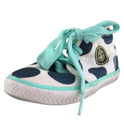 KENZO Sz 25 Toddler Girls Sneaker White Fabric Paris Medium