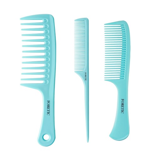 Hair Comb 3-in-1 Plastic Hair Comb Set For Women, Men - Wide Tooth, Rat Tail,...