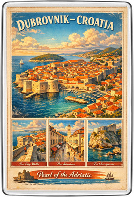 Dubrovnik Kroatien Altstadt Stadtmauer Adria Kühlschrankmagnet Reise Souvenir Geschenk