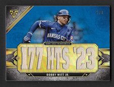 2024 Topps Triple Threads Bat Relic, Bobby Witt Jr., 177 Hits '23, Sapphire #3/3