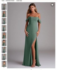 Azazie bridesmaid dress Siza A12 Saige Eucalyptus