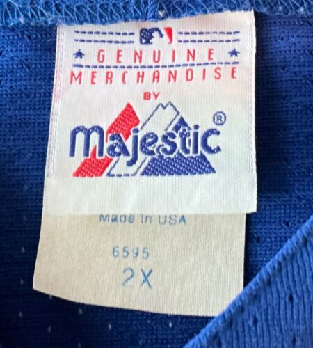 Texas Rangers Majestic Baseball Jersey 2XL Blue MLB USA Made VTG - Picture 2 of 8