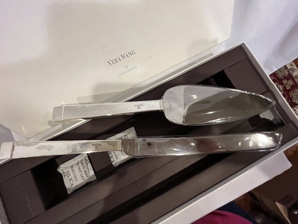 Vera Wang By Wedgwood Cake Knife & Server Set Original Box Handle