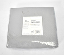 OCM 3 Piece Solid Sheet Set Twin XL Size Solid Gray Microfiber Dorm Room