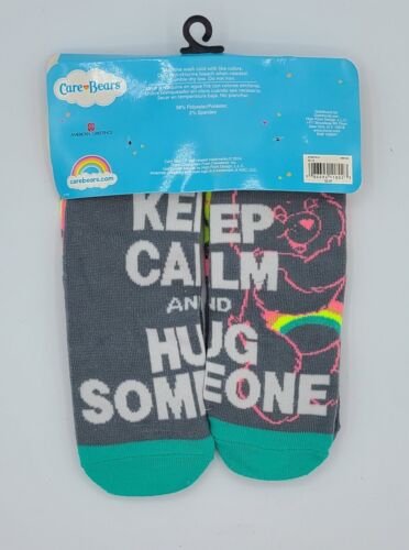 Care Bears Keep Calm Hug Someone Socken Größe 4-10 American Greetings neu aus altem Lagerbestand 2014 - Bild 2 von 3