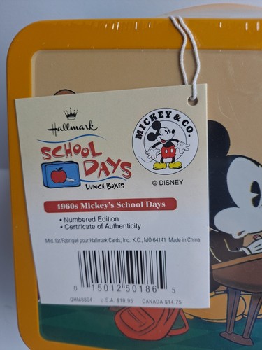 Hallmark School Days Lunch Box "1960's Mickey School Days" Brand New - Picture 5 of 7