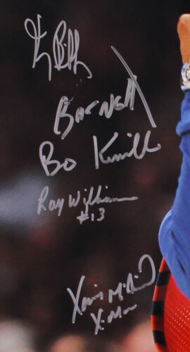 SPIKE LEE NY KNICKS MULTI SIGNED PHOTO WILLIAMS RUSSELL MCDANIEL BARNETT KIMBLE+ - Picture 2 of 3
