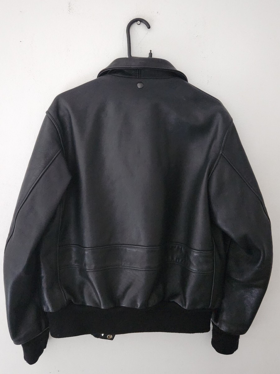 FW16 Supreme x Schott Leather A-2 flight jacket Cowhide Black