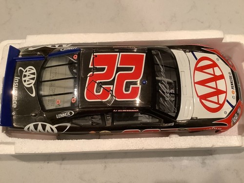 AJ ALLMENDINGER AUTOGRAPHED 2012 DODGE CHARGER AAA BRUSHED METAL DIECAST & CARD - Picture 9 of 14