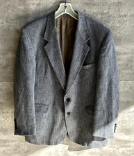 Vintage 1970s Evan Picone Gray Tweed Suit Jacket Blazer Sz 44 Union Made in USA
