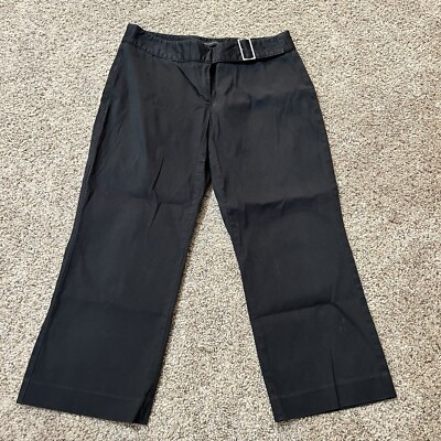 Express Womens Pants Black Low Rise Buckle Size 6 M Editor Oldskool Boot Grunge