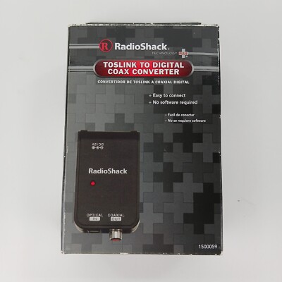 Genuine Radioshack (1142011) Easy To Connect Toslink To Digital Coax Converter 