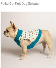Holiday Knit Dog Sweater -polka dots-SMALL